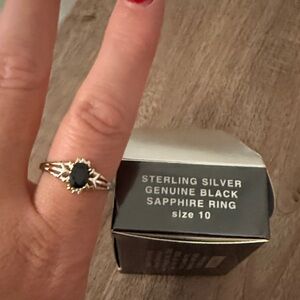 Avon Sterling Silver Ring with Black Stone